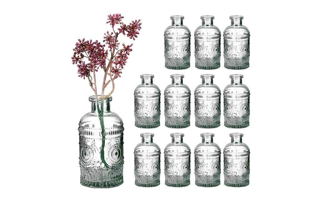 relaxdays Vase Set de 12, transparent