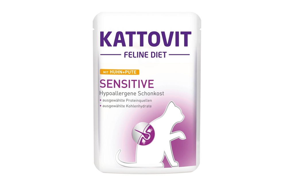 Kattovit Alimentation humide Sensitive poulet et dinde, 85 g
