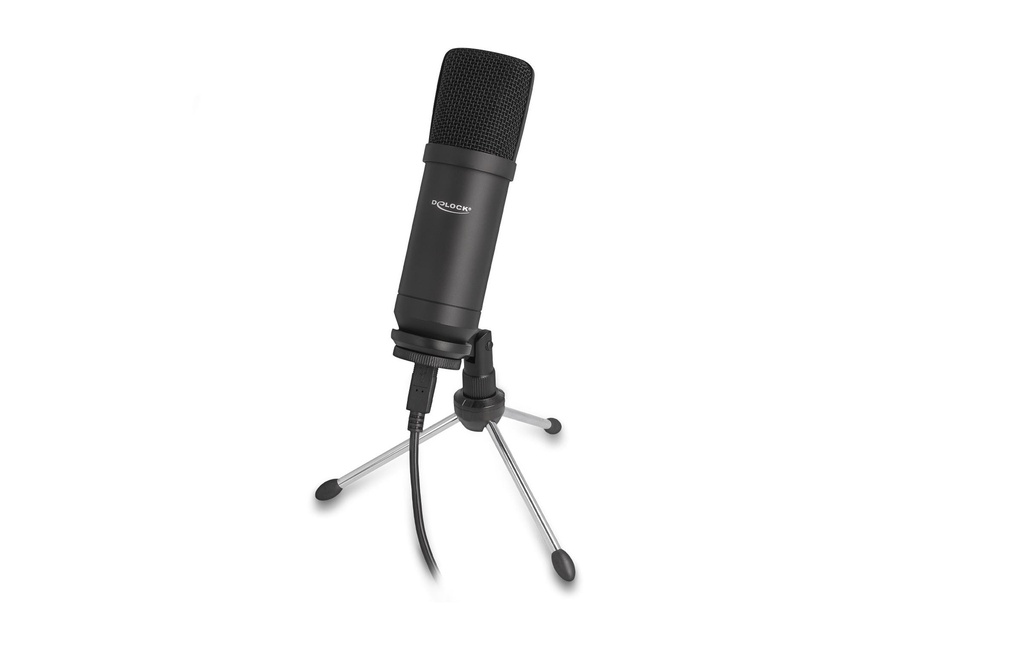 Delock Microphone à condensateur USB professionnel avec Support de table