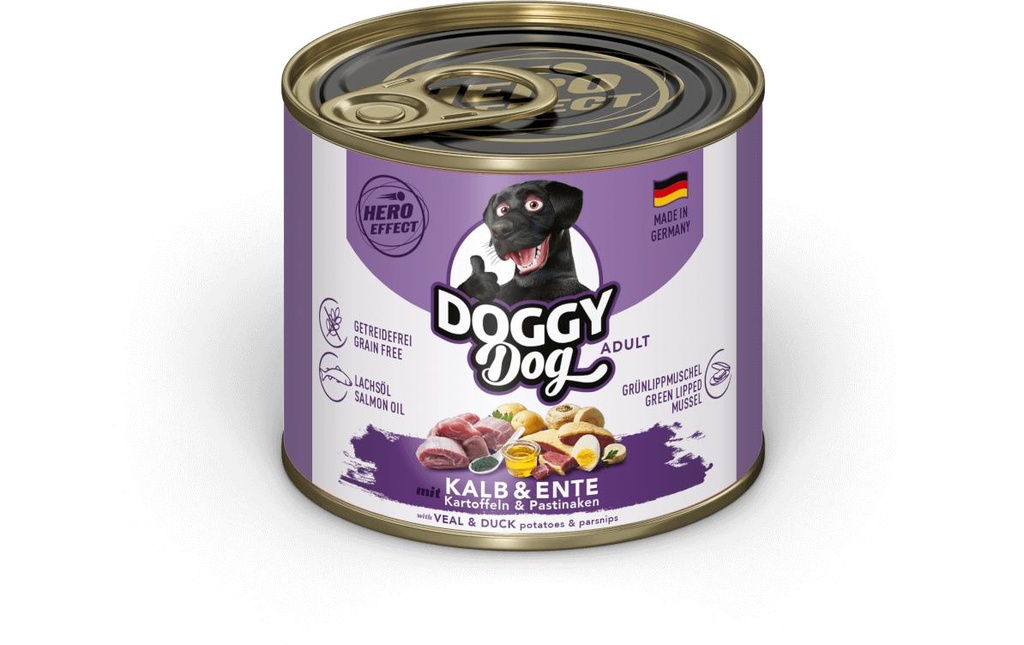 DOGGY Dog Alimentation humide Boîte veau, canard Adult 200 g