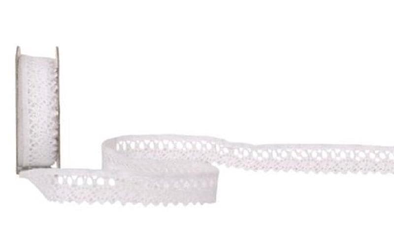 Spyk Bande de dentelle Pointes Cubino 14 mm x 2 m, Blanc