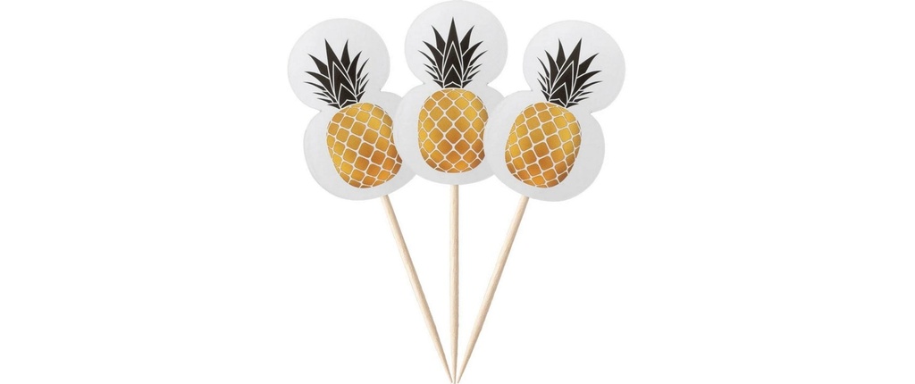 Demmler Deko Picker Ananas 8 Pièce/s, Jaune