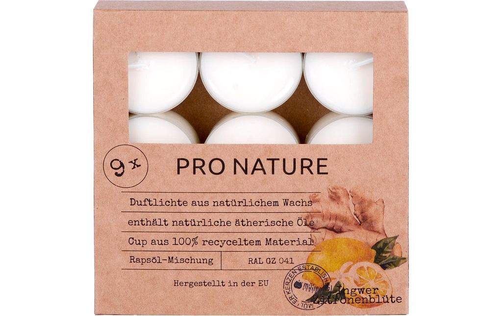 müller Kerzen Bougie parfumée Gingembre & fleur de citronnier 9 pièces