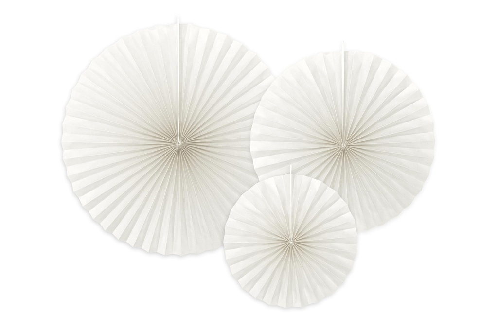 Partydeco Rosettes 3 pièces, blanc crème