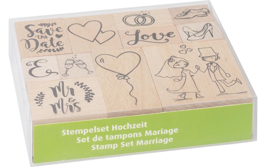 Heyda Set de tampons Mariage 11 pièces, 12 x 10 x 3 cm