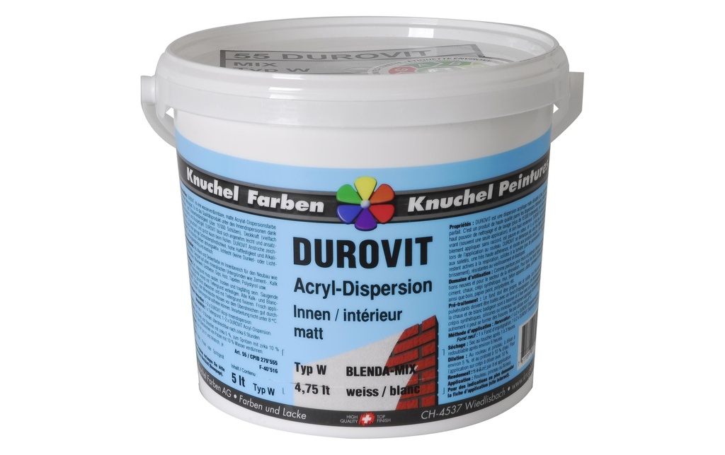Knuchel Dispersion intérieure Durovit-Mix 5 l Blanc