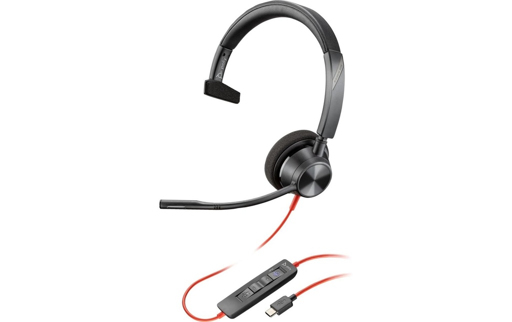 HP Casque avec micro Poly Blackwire 3310 MS USB-A/C, Noir