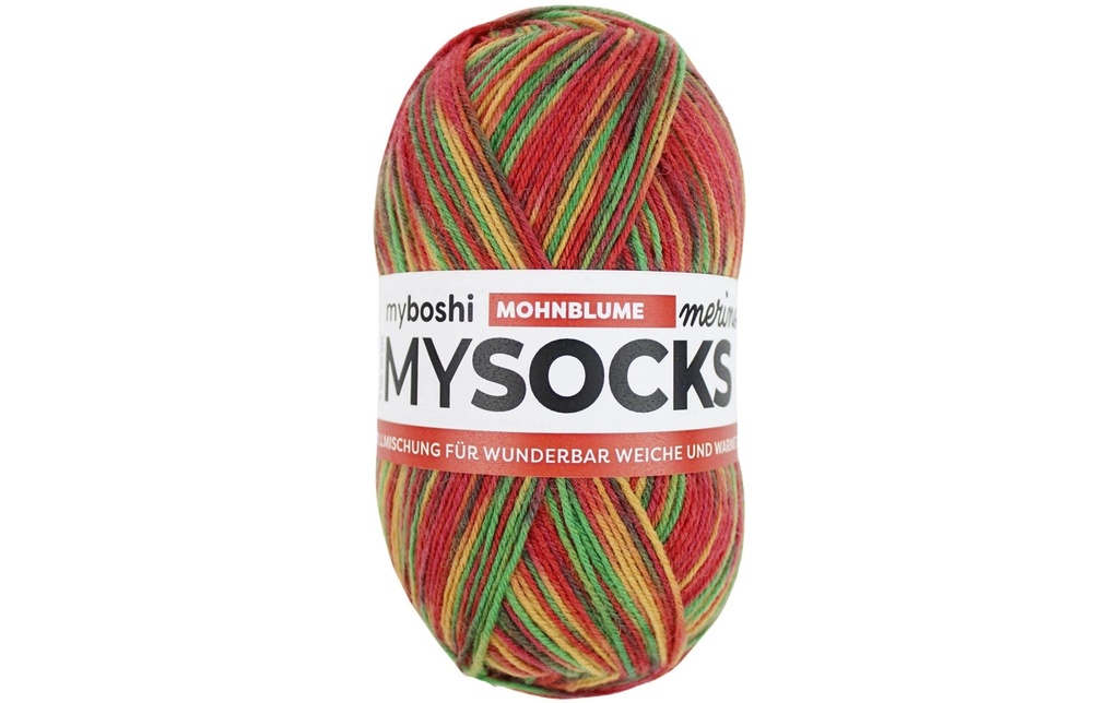 myBoshi Laine Mysocks Mérinos Coquelicot