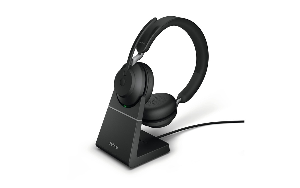 Jabra Écouteurs Evolve2 65 Duo UC Noir, USB-C, avec station de chargement