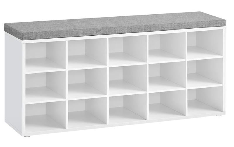 VASAGLE Armoire à chaussures avec rembourrage 105 x 48 cm, Blanc