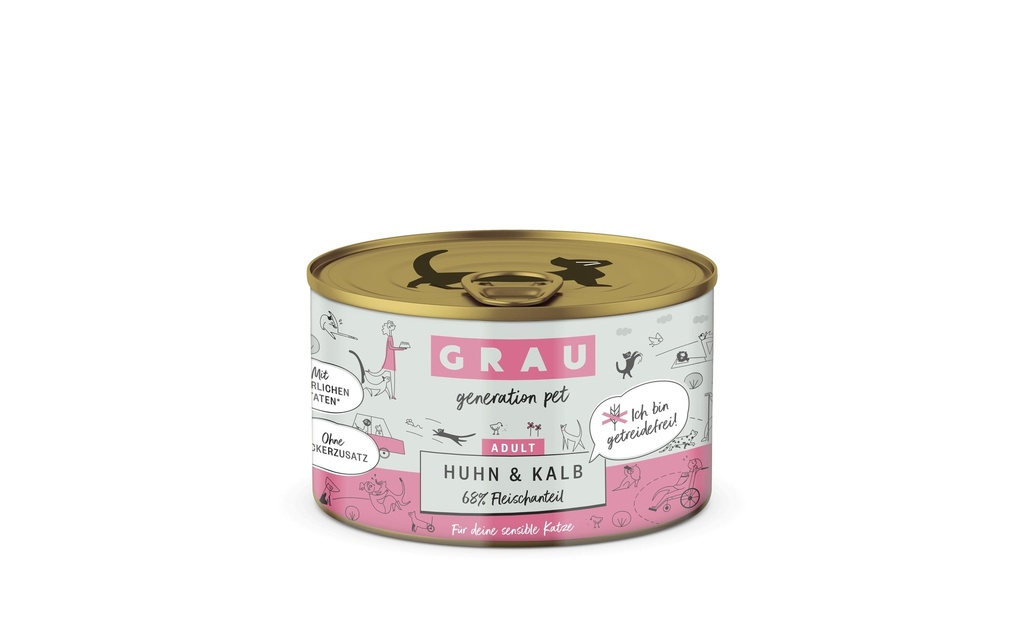Grau Alimentation humide Poulet et veau 200 g