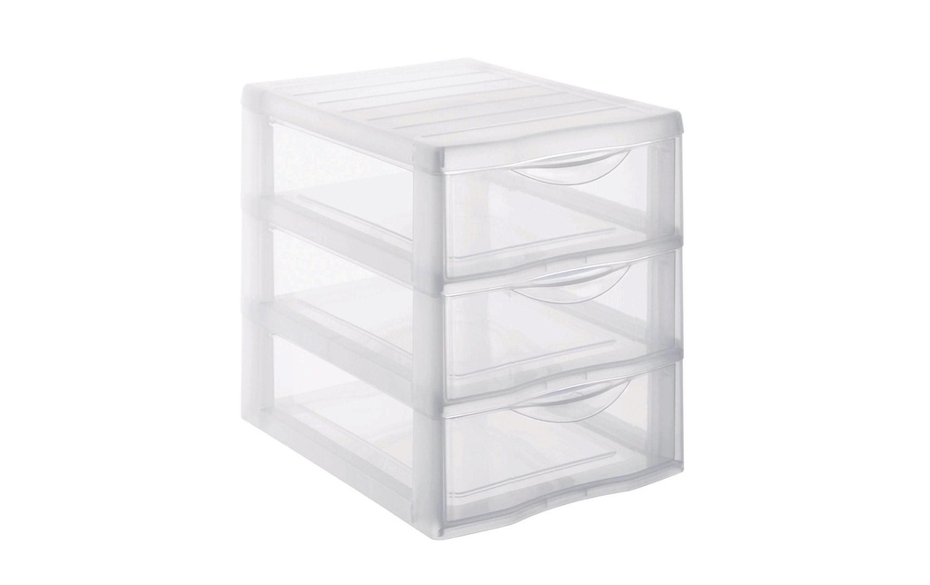 Sundis Boîte à tiroirs Orgamix A5 3 petits tiroirs, Transparents