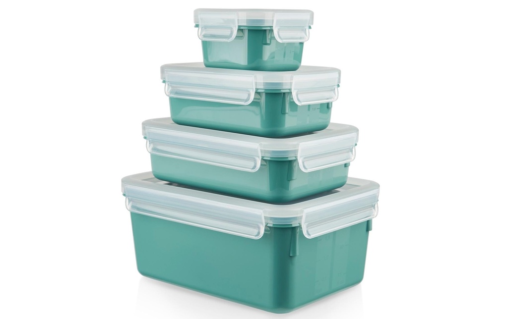 Emsa Récipients à provisions Clip & Close 4 pièces, 3.55 l, Vert