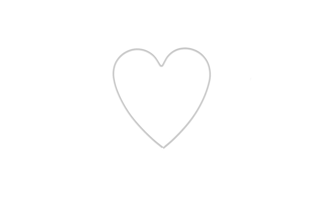Glorex Cœur en métal 15 cm, 1 Pièce/s, Blanc