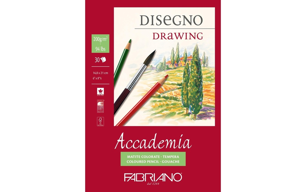 Fabriano Carnet de dessin Drawing A5, 30 feuilles