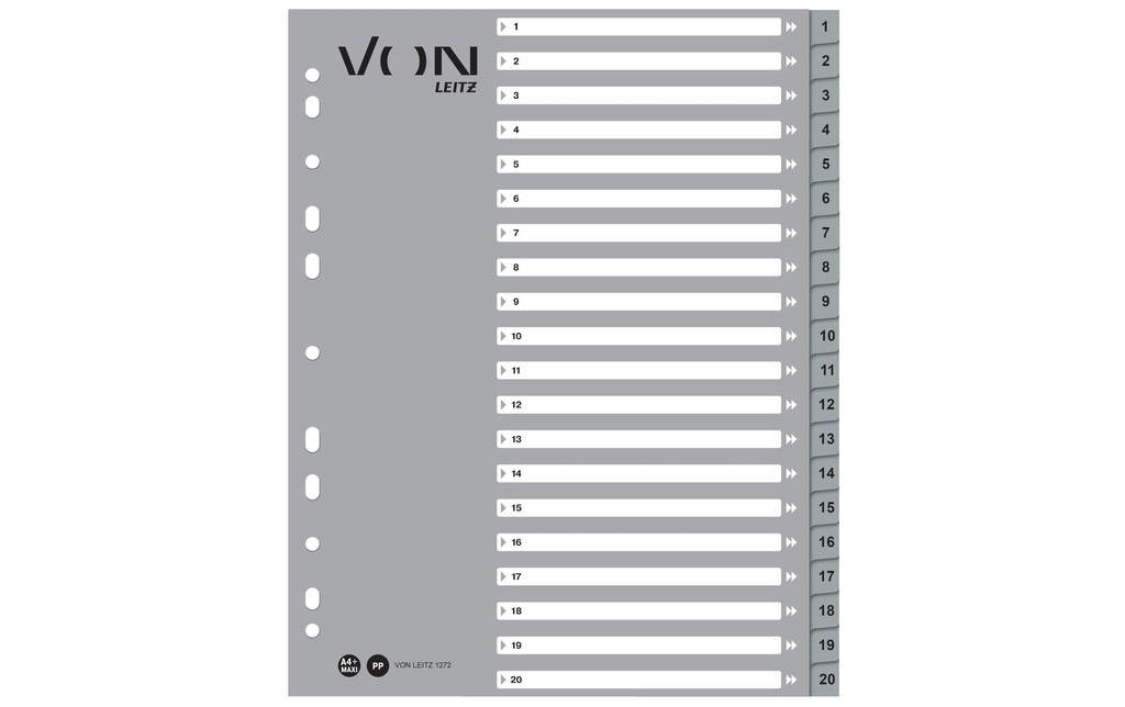 VON Registre A4, 1-20