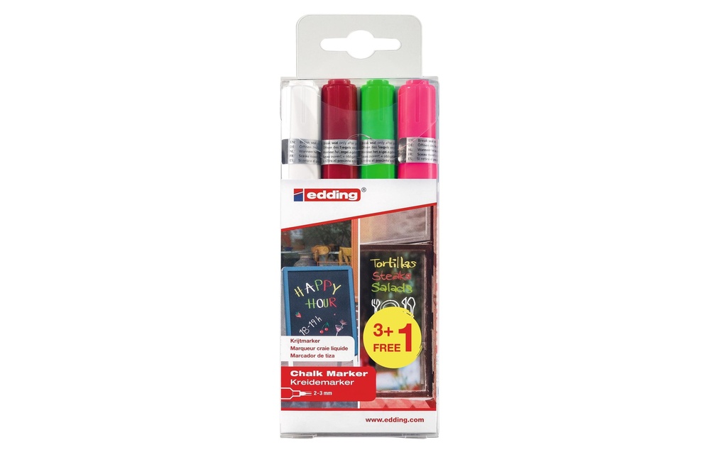 edding Marqueur craie liquide 4095 E3+1 4 pièces