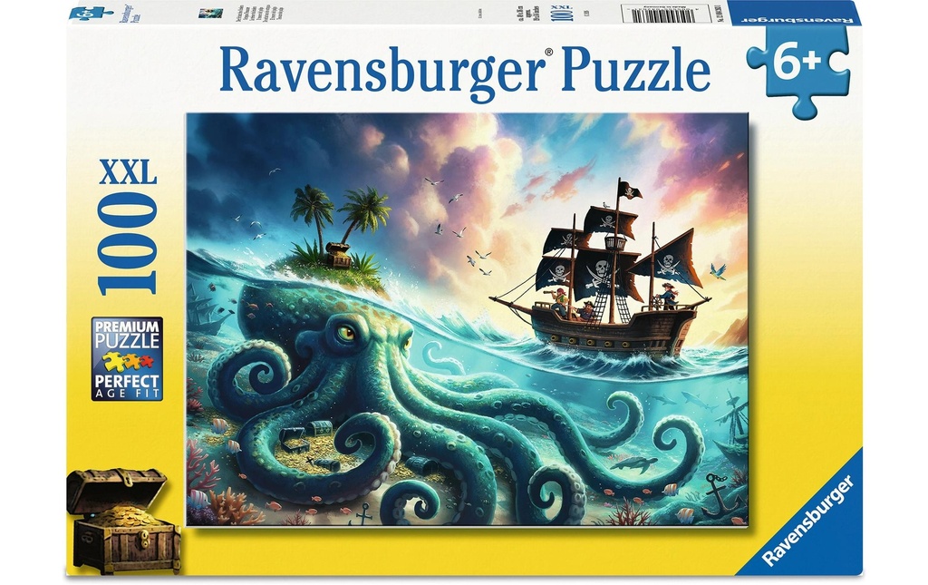 Ravensburger Puzzle pour enfants Le trésor du Kraken 100 pièces XXL