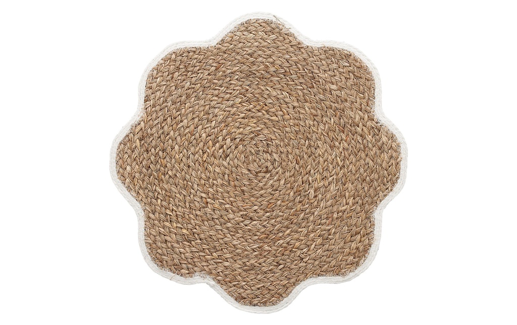 Zeller Present Set de table Fleurs tressées Herbe de mer 38 cm x 38 cm, Brun/Blanc