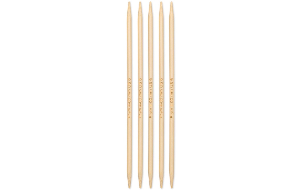 Prym 1530 Aiguilles à tricoter pour bas BAMBUS 4.00 mm, 15 cm