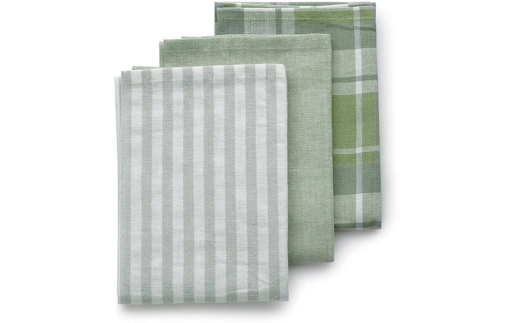 Kela Ensemble de torchons pour la vaisselle Pasado  3 pièces, Olive Green