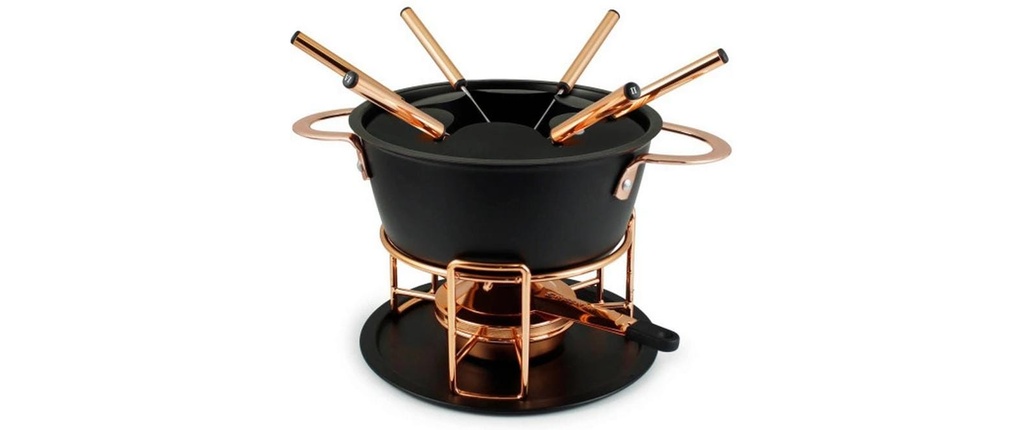 Swissmar Service à fondue à la viande Realp 11 Pièce/s, Noir/Cuivre