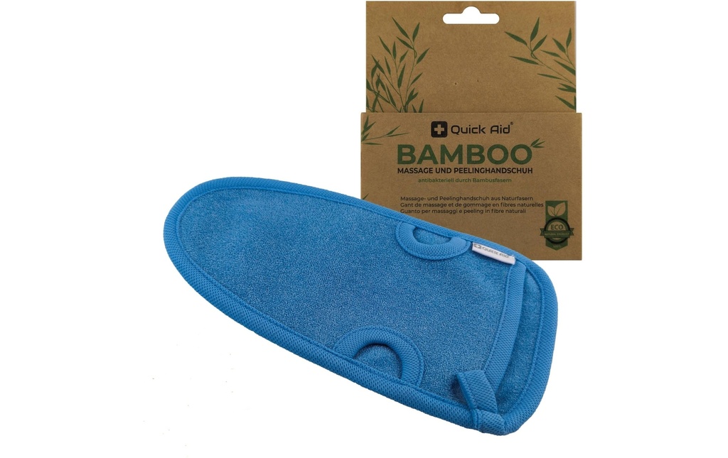 Quick Aid Gant de massage et d'exfoliation 12 x 22 cm, Bleu