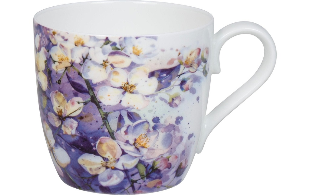 Könitz Tasse universelle Purple Blossoms 425 ml, Blanc