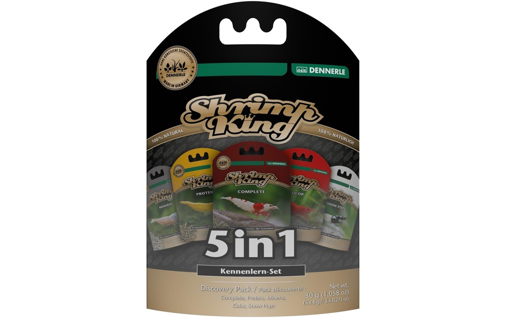 Dennerle Aliments de base Shrimp King 5 en 1, 30 g (5 x 6 g)