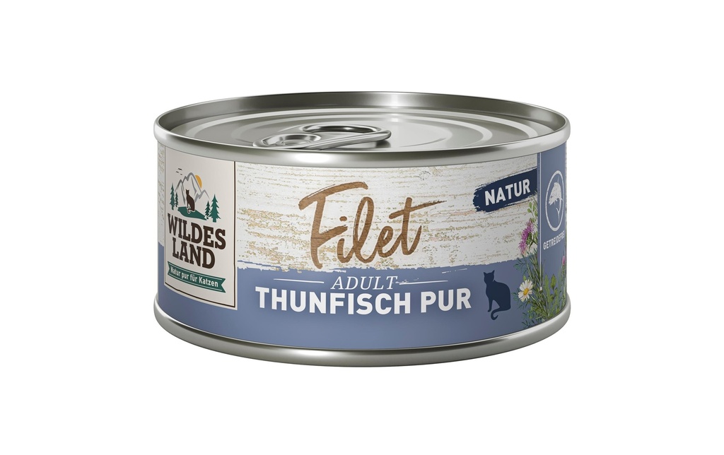 Wildes Land Collation pour chat Filet de thon pur 12 x 80 g