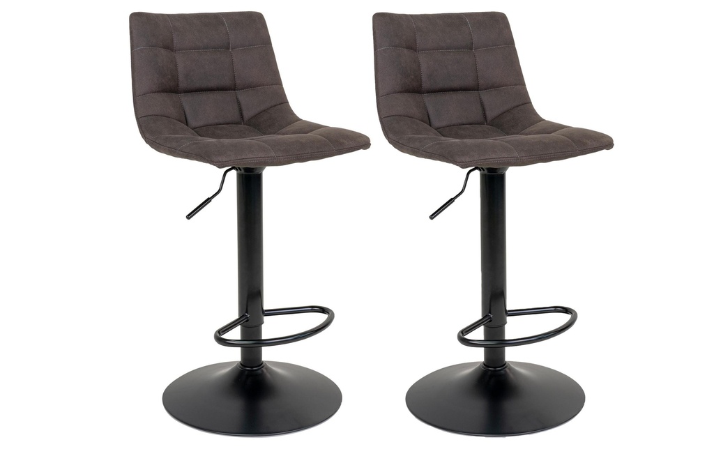 House Nordic Tabouret de bar Middelfart 2 pièces, 86 x 55 cm, Noir/Gris foncé
