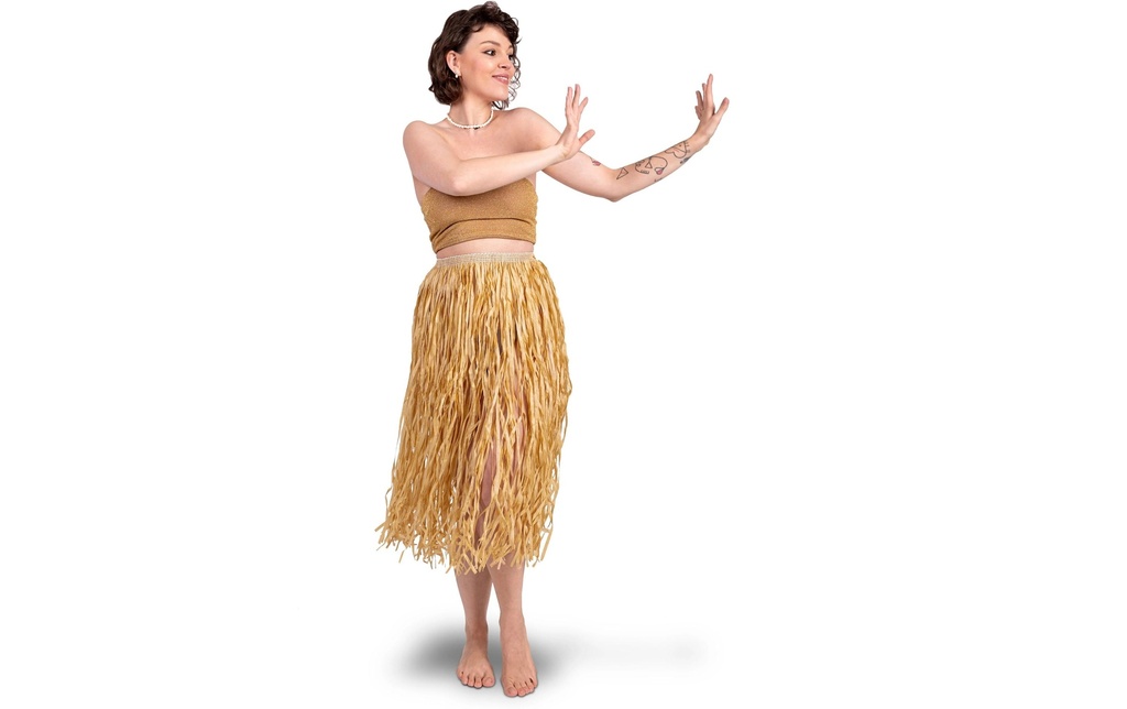 Partydeco Jupe en raphia Hawaii Beige, 77 cm