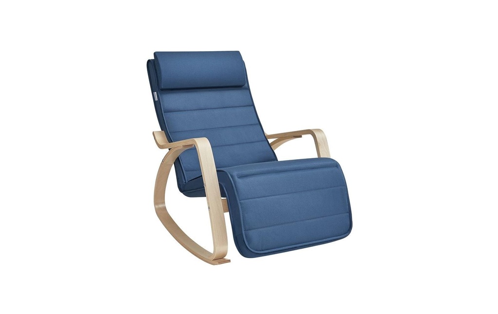 Songmics Chaise à bascule Métal/Mousse synthétique, Bleu