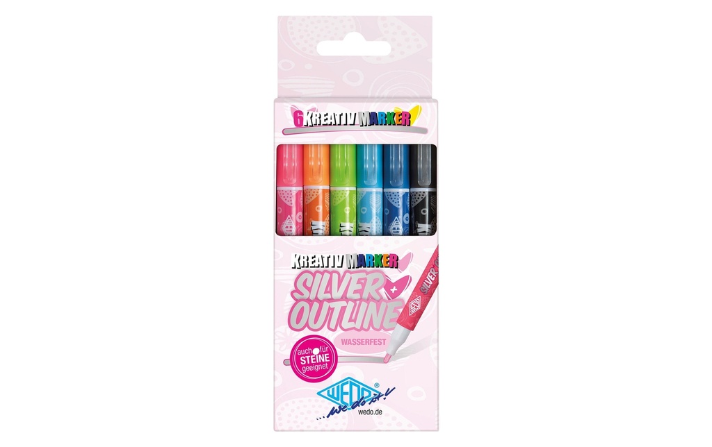 WEDO Marqueur créatif silver+Outlin (6 pces)