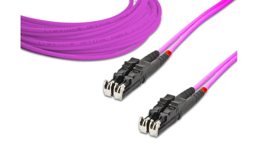 Lightwin Câble patch à fibre optique Multimode E2000 – E2000, OM4, Duplex, 2 m