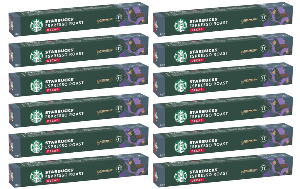 Starbucks Capsules de café Decaf Espresso Roast 12 x 10 pièces
