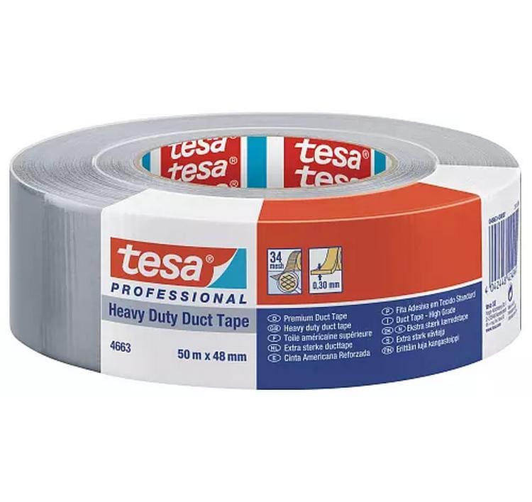 tesa Ruban adhésif Bande de pierre premium 48 mm x 50 m, Gris