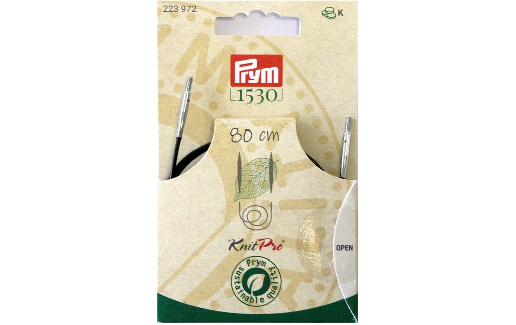 Prym 1530 Corde et accessoires pour aiguilles circulaires, 80 cm