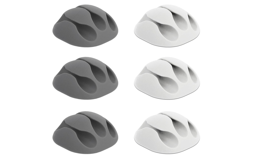 Delock Porte-câble 5 mm, 2x3 pièces, blanc, gris, 3 traversées