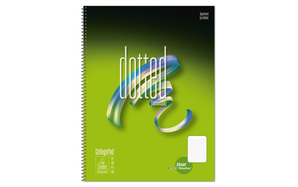 Ursusgreen Bloc-notes Dotted Spiral A4, 80 feuilles, dotted