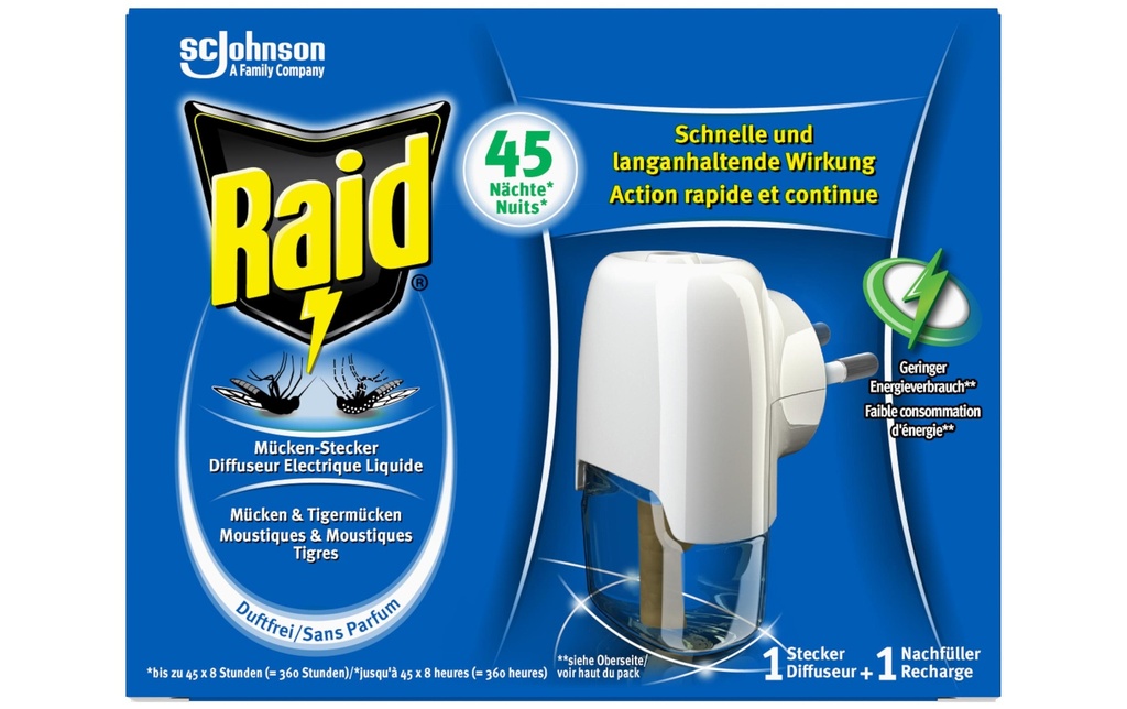 Raid Prise anti-moustiques 45 nuits d'orgine, 27 ml