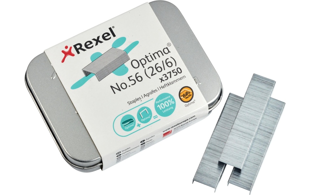 Rexel Agrafe Optima n° 56, 3750 Pièce/s
