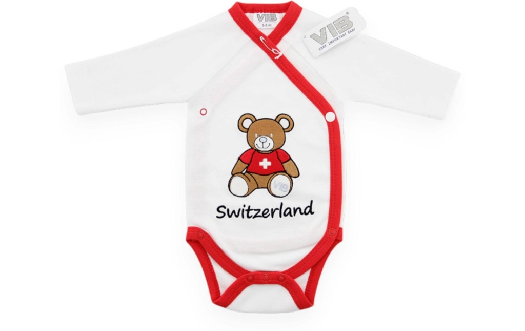 Very Important Baby Body Bär + Switzerland Blanc/rouge