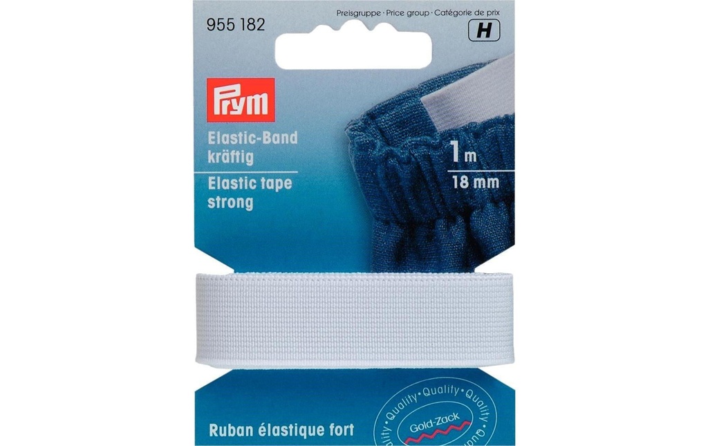 Prym Bande élastique 18 mm, Blanc