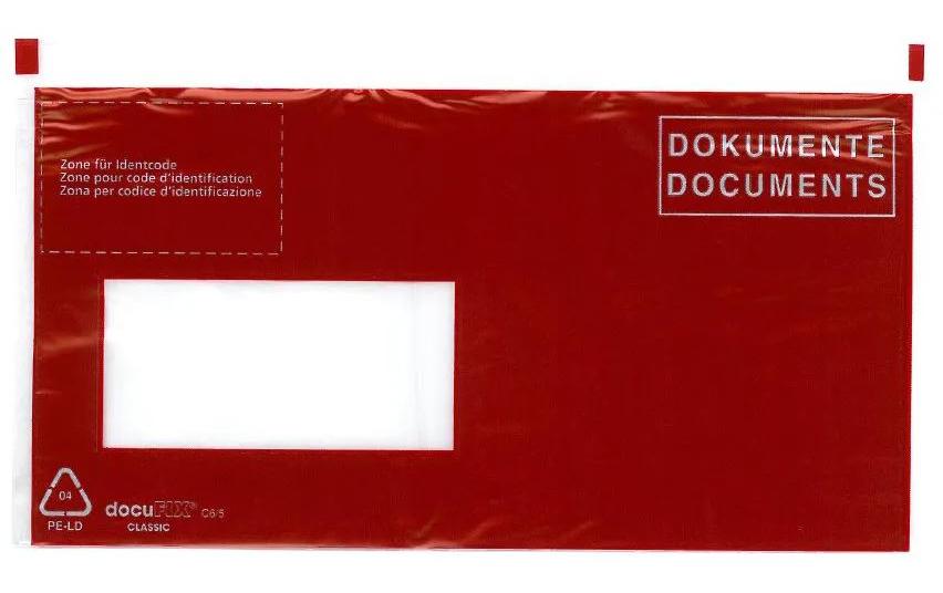 Büroline Pochette pour documents C6/5 Rouge, 250 pièces