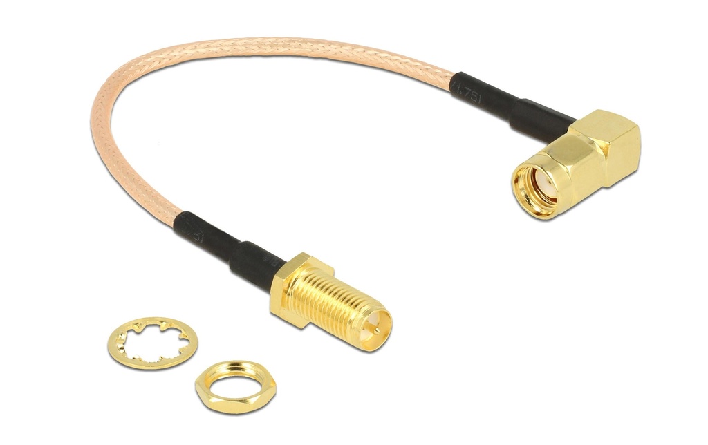 Delock Câbles d’antenne RP-SMA à RP-SMA, 0.16 m