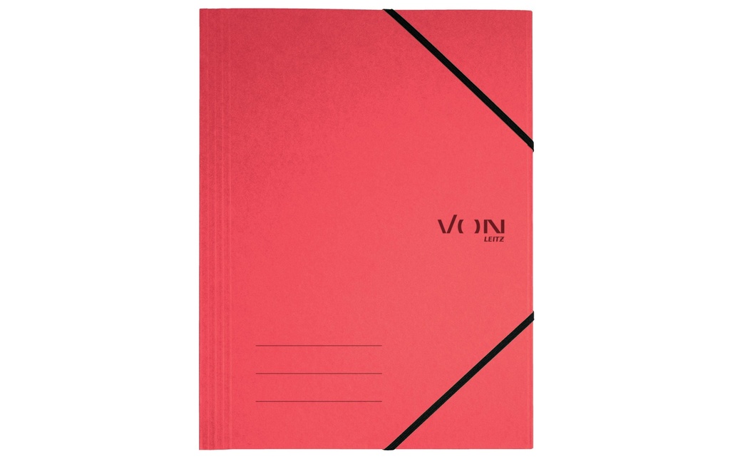 VON Portfolio à ruban élastique A4, Rouge, 5 pièces