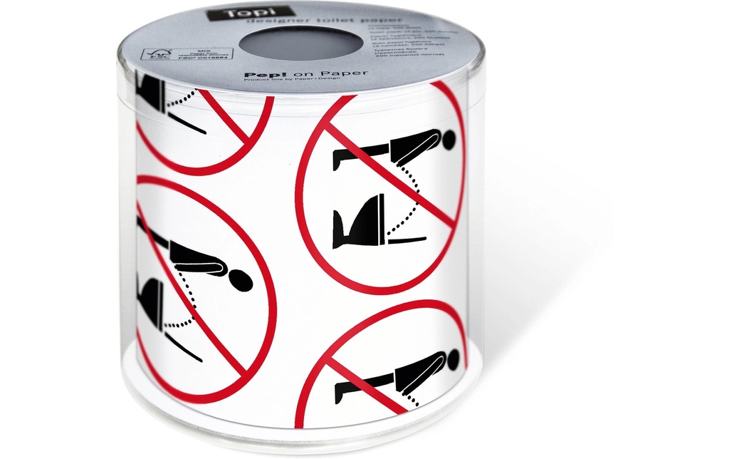 Paper + Design Papier toilette Stop it  rouleaux à 3 couches, Noir/ Rouge/ Blanc