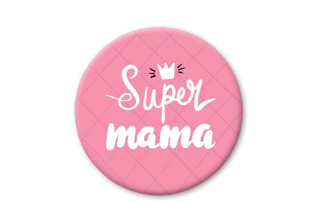 Cart Aimant Super Maman 1 Pièce/s, Rose/Blanc