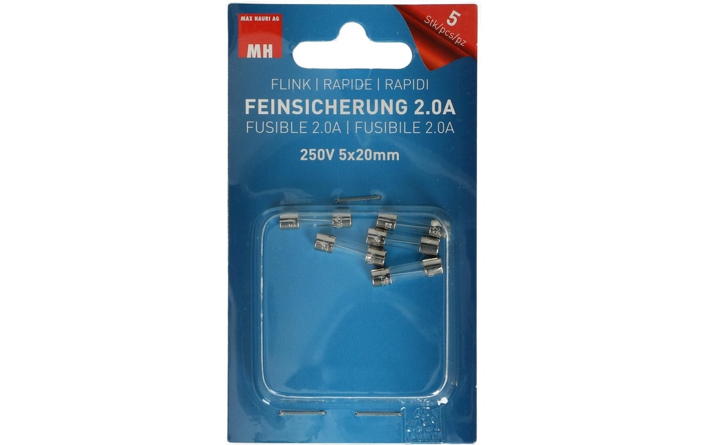 Max Hauri Fusible 5 x 20 mm Flink 2 A, 5 pièces